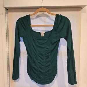 Bozzolo Round neck, Long Sleeve Green top